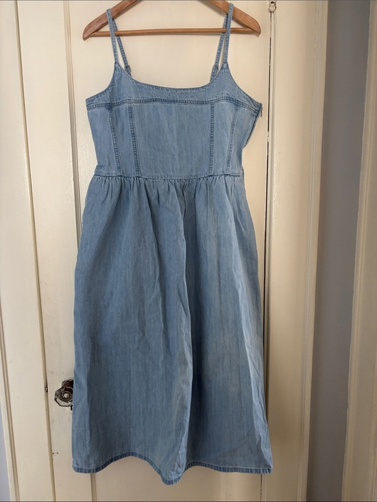 Levi's Dresses & Skirts - Levi's Light Blue Denim Skirt Dress with Spaghetti Straps